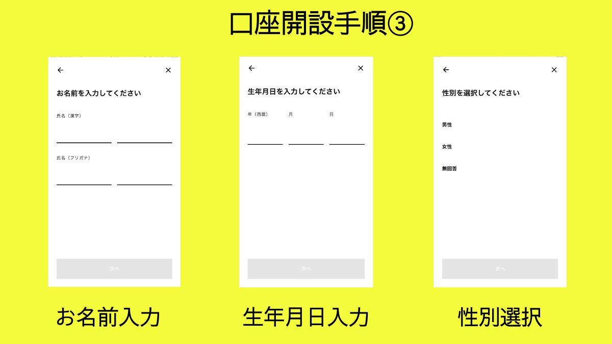 みんなの銀行の口座開設方法　手順３