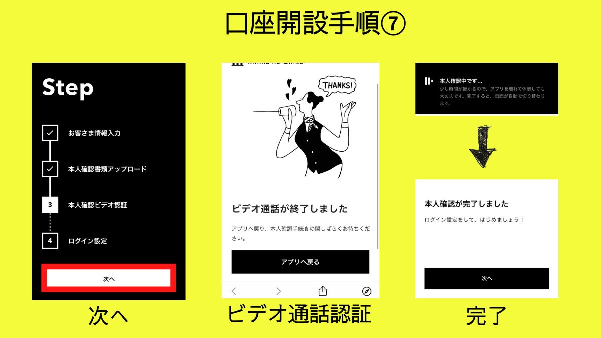 みんなの銀行の口座開設方法　手順７